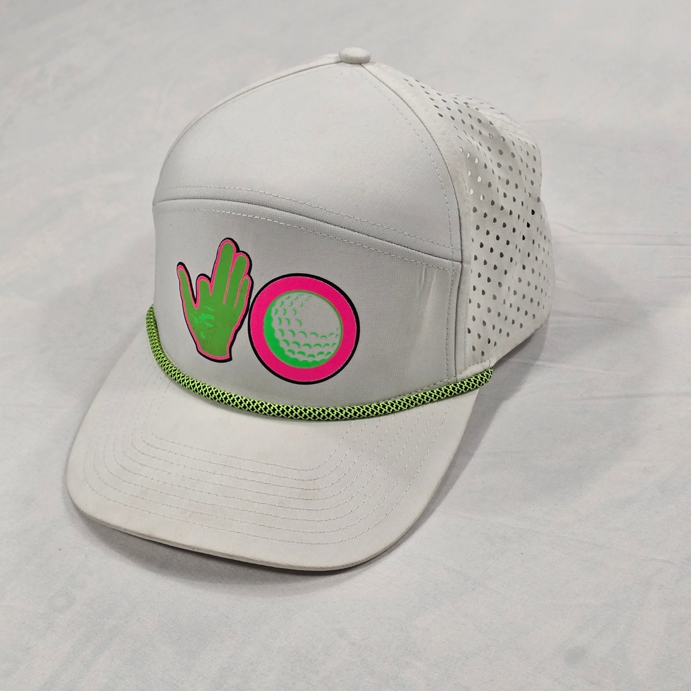 Osprey R+ Zapped White Golf Hat Men's Adjustable Perforated‎ Rope - Picture 3 of 6